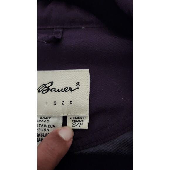 EDDIE BAUER Vintage Jacket Womens Size Small Dark Purple Full Zip Nylon Longline - Picture 5 of 11